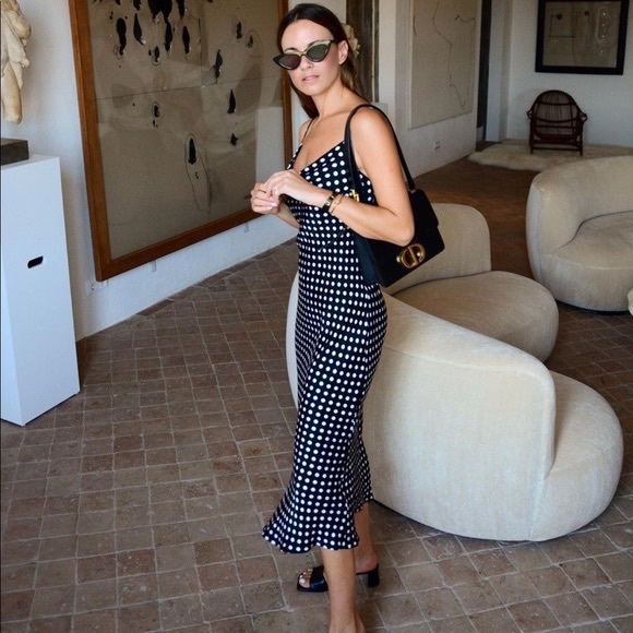 Zara Polka Dot Black Camisole Slip Womens Dress Size S - Picture 3 of 8